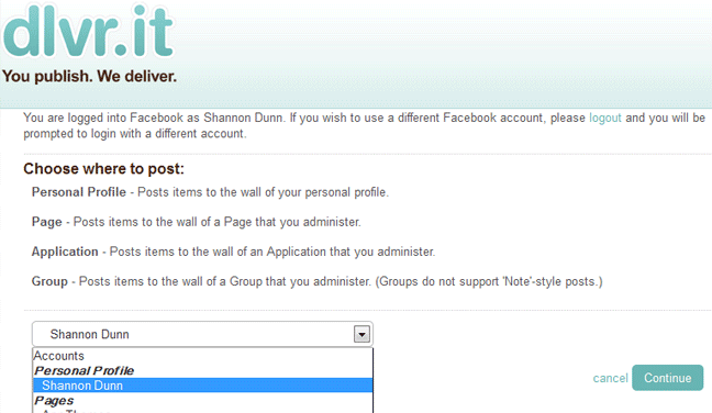 dlvrit Facebook Authorization