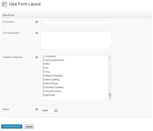 New Form Layout